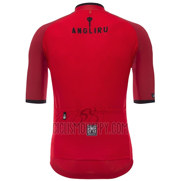 Angliru Vuelta Espana Cycling Jersey Bib Short 2017 Men Short Sleeve Red